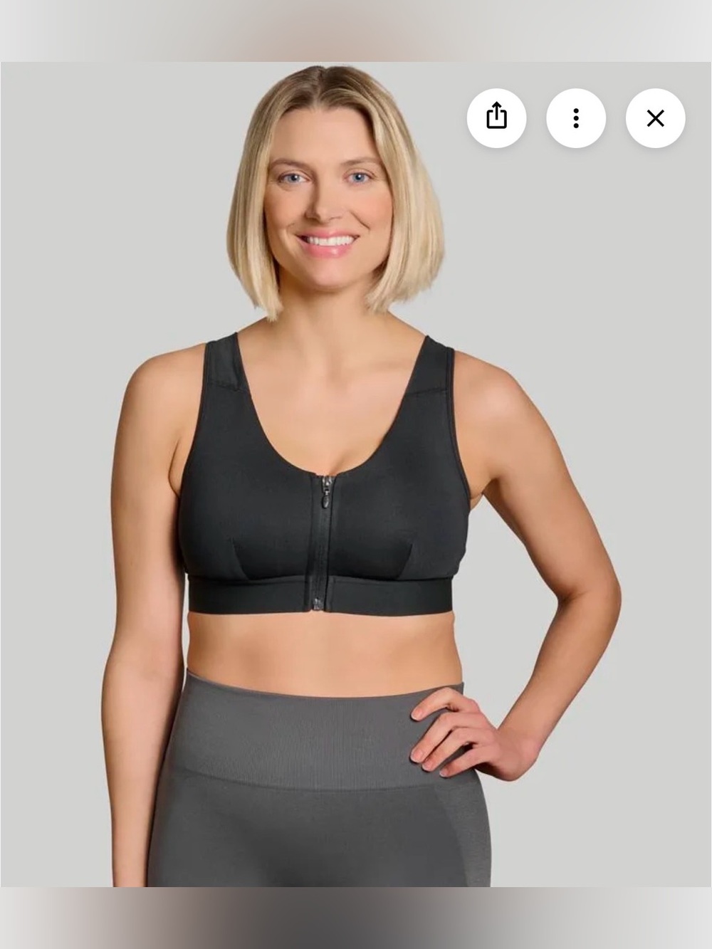 Tommie Copper Zip-Up Shoulder Support Bra – Black Size XL